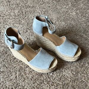 Marc Fisher Blue Wedge Espadrilles